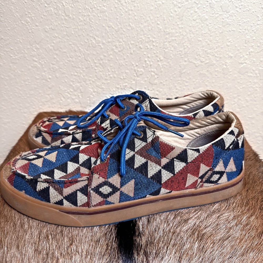 Twisted X Mens 12 Canvas MHYC006 Hooey Lopers Sneakers‎ Aztec Lace up Western